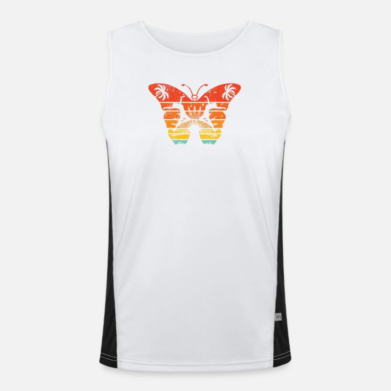 Strange Butterfly Effect - Men's Functional Contrast Tank Top  - white/black