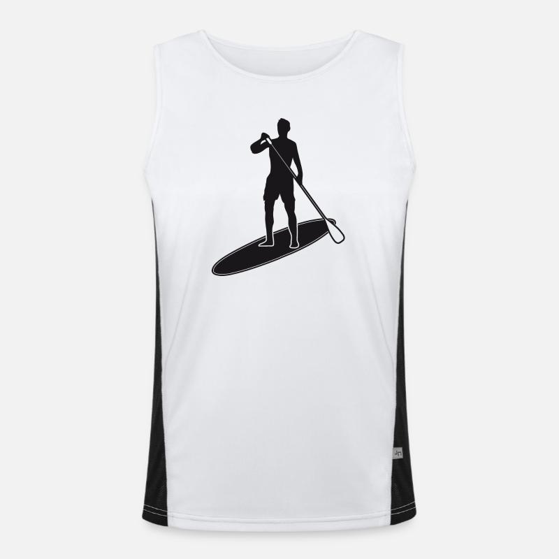 Stand up paddling - Mann mit Paddle Board Funktionelles Kontrast-Tank Top für Männer 