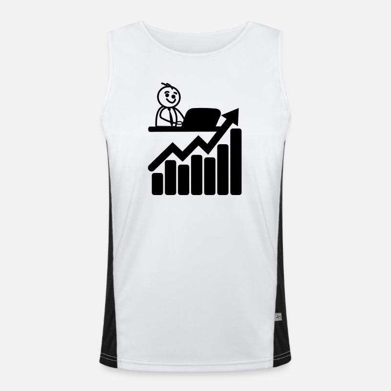 Chart-Börsenhändler Funktionelles Kontrast-Tank Top für Männer 