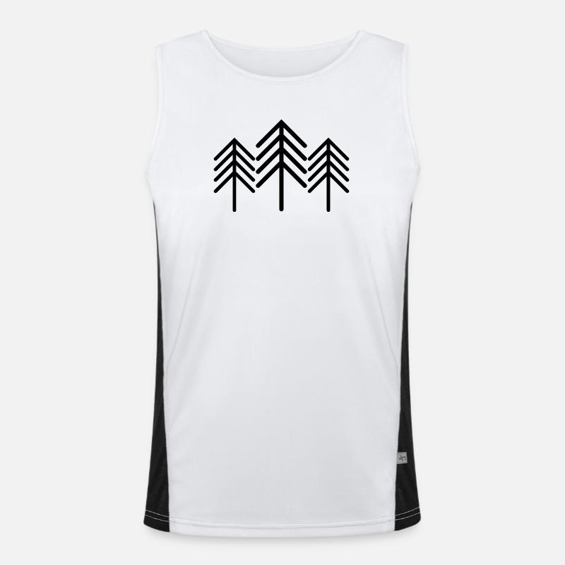 Tree Trees Icon Logo icon Forest Illustration Men's Functional Contrast Tank Top 