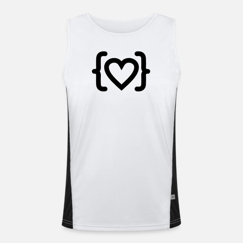 Heart of programmer code logo - Men's Functional Contrast Tank Top  - white/black
