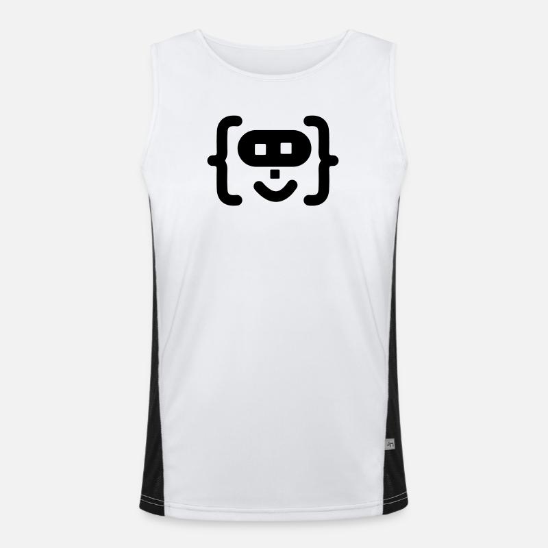 Logo du code du programmeur hacker - Débardeur respirant contrasté Homme  - blanc/noir