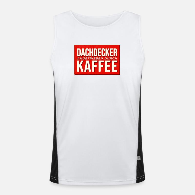 Dachdecker Kaffee Antrieb Funktionelles Kontrast-Tank Top für Männer 