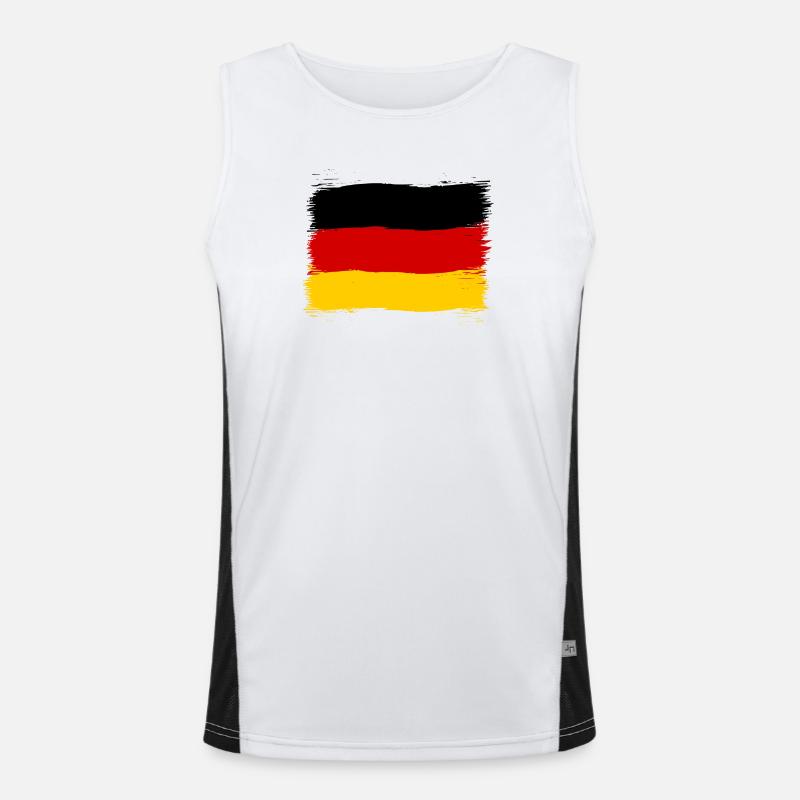 Germany colors black red gold Men's Functional Contrast Tank Top 