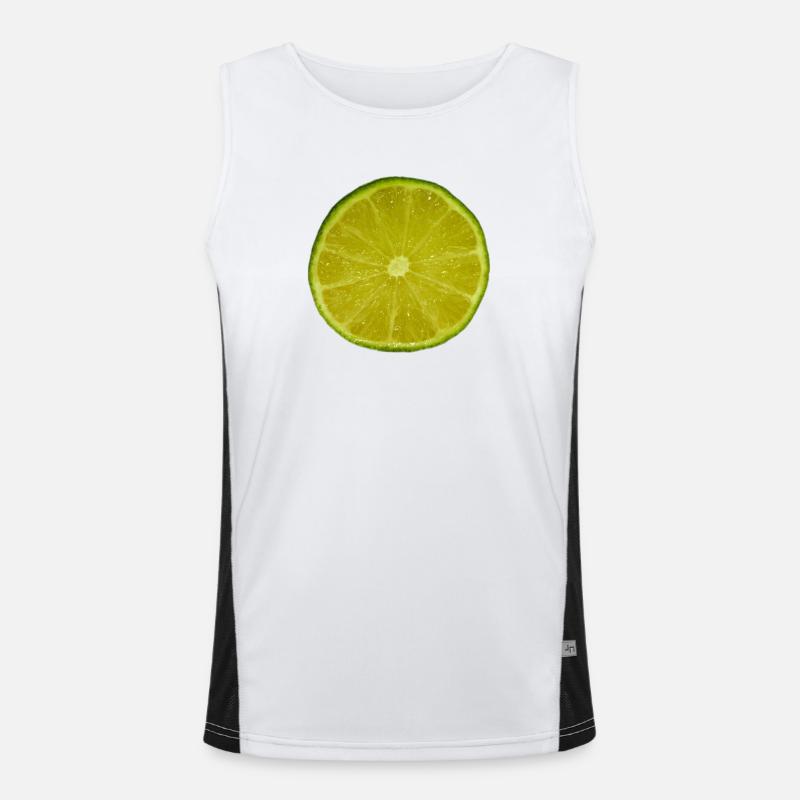 Lime Slice Men's Functional Contrast Tank Top 