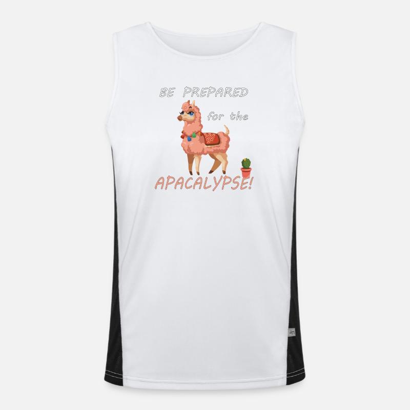 Be prepared for the alpacalypse - Men's Functional Contrast Tank Top  - white/black