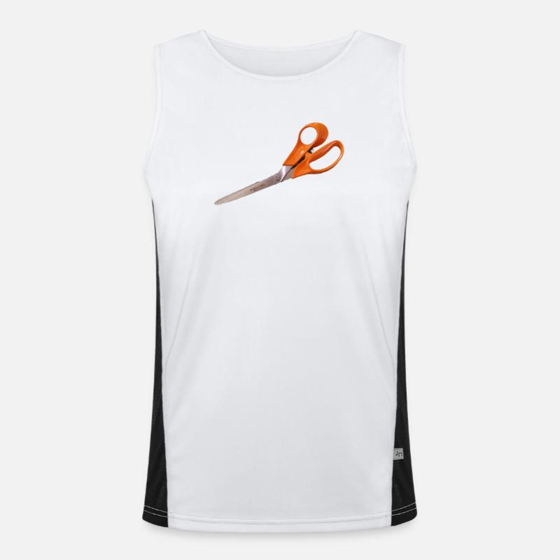 Orange scissors Men's Functional Contrast Tank Top 
