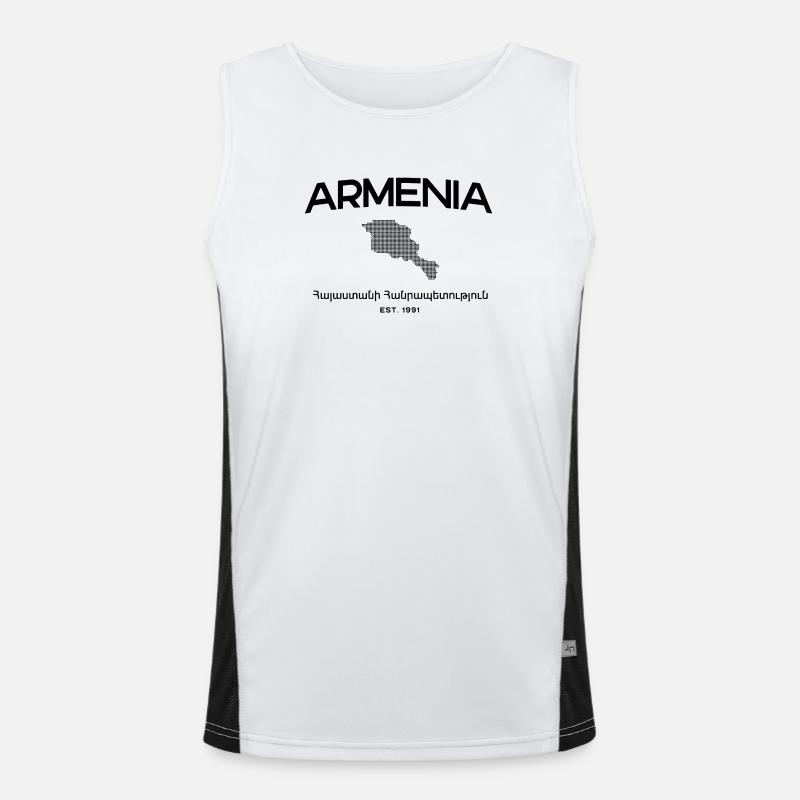 Armenia Map Men's Functional Contrast Tank Top 
