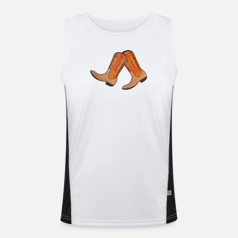 extravagant western boots with flame pattern Men's Functional Contrast Tank Top 