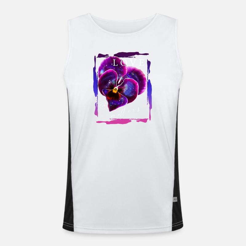 L’amour compte Fleur Saint-Valentin Dicton romantique Débardeur respirant contrasté Homme 