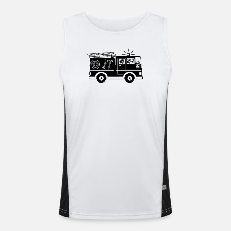 Fire engine - Men's Functional Contrast Tank Top  - white/black