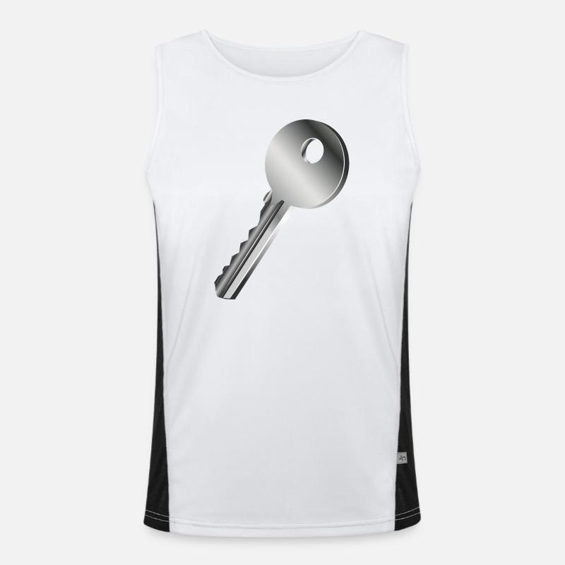 clé unique de couleur argent Débardeur respirant contrasté Homme 