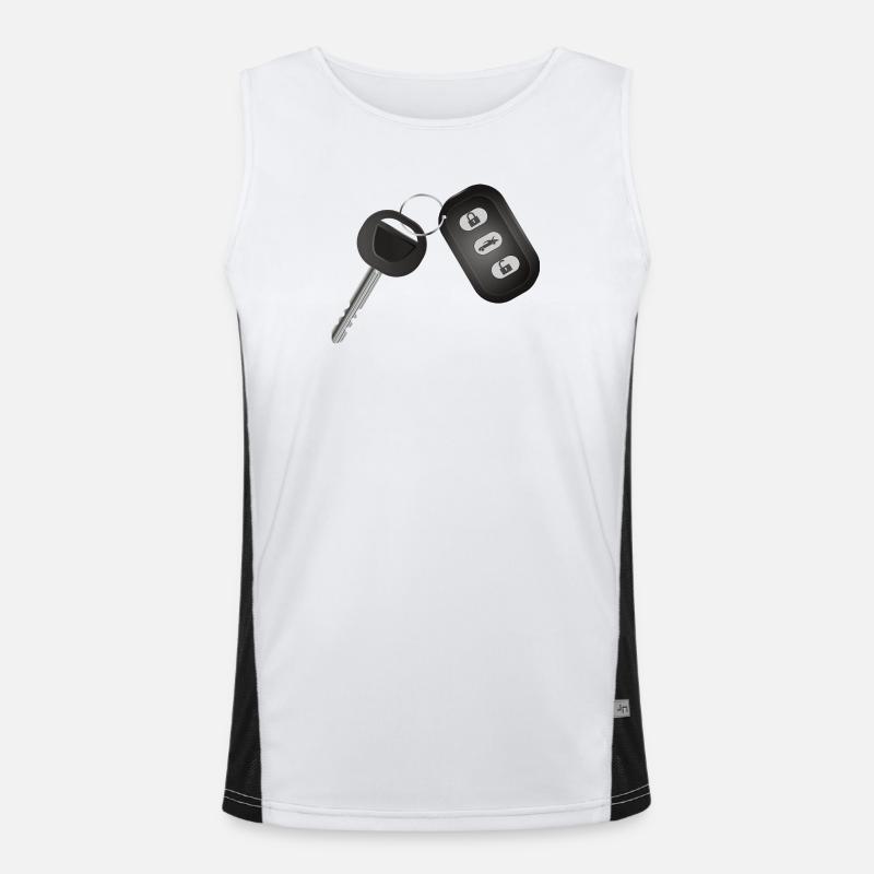 Single car key with radio remote control Men's Functional Contrast Tank Top 