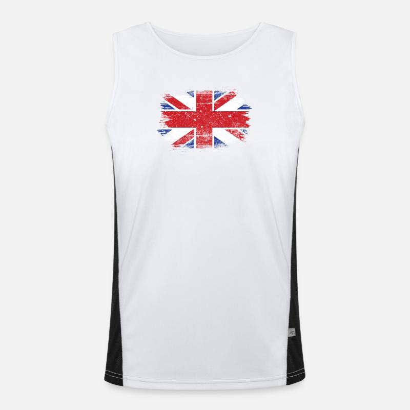 Coup de pinceau du drapeau Union Jack Débardeur respirant contrasté Homme 