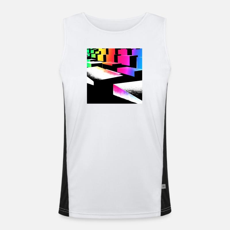 Cubiarcobalenus Funktionelles Kontrast-Tank Top für Männer 