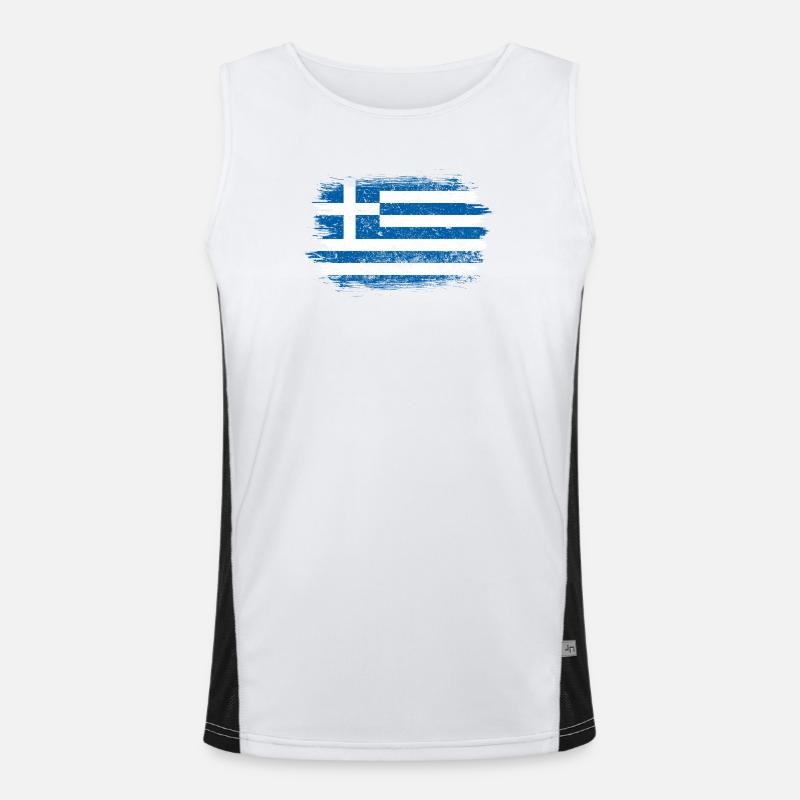 Drapeau grec brossé Débardeur respirant contrasté Homme 
