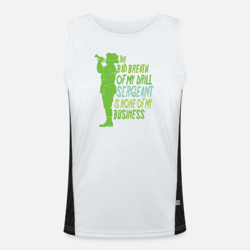 Drill Sergeant - Men's Functional Contrast Tank Top  - white/black