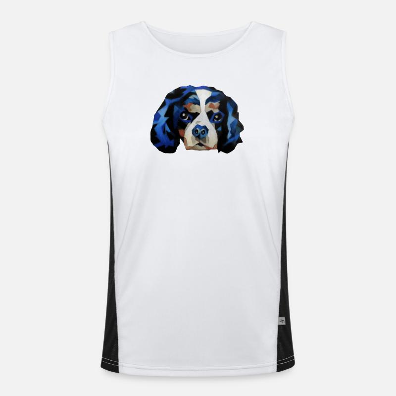 Cavalier King Charles Spaniel Funktionelles Kontrast-Tank Top für Männer 