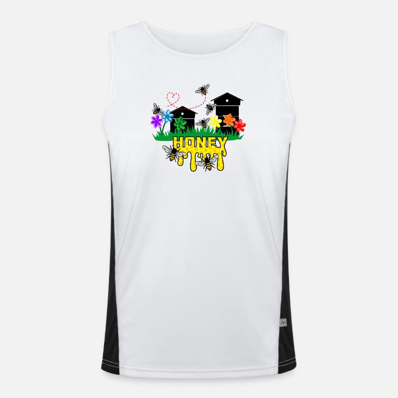 Honiggewächshäuser oder Bienenstöcke mit Bienen Funktionelles Kontrast-Tank Top für Männer 