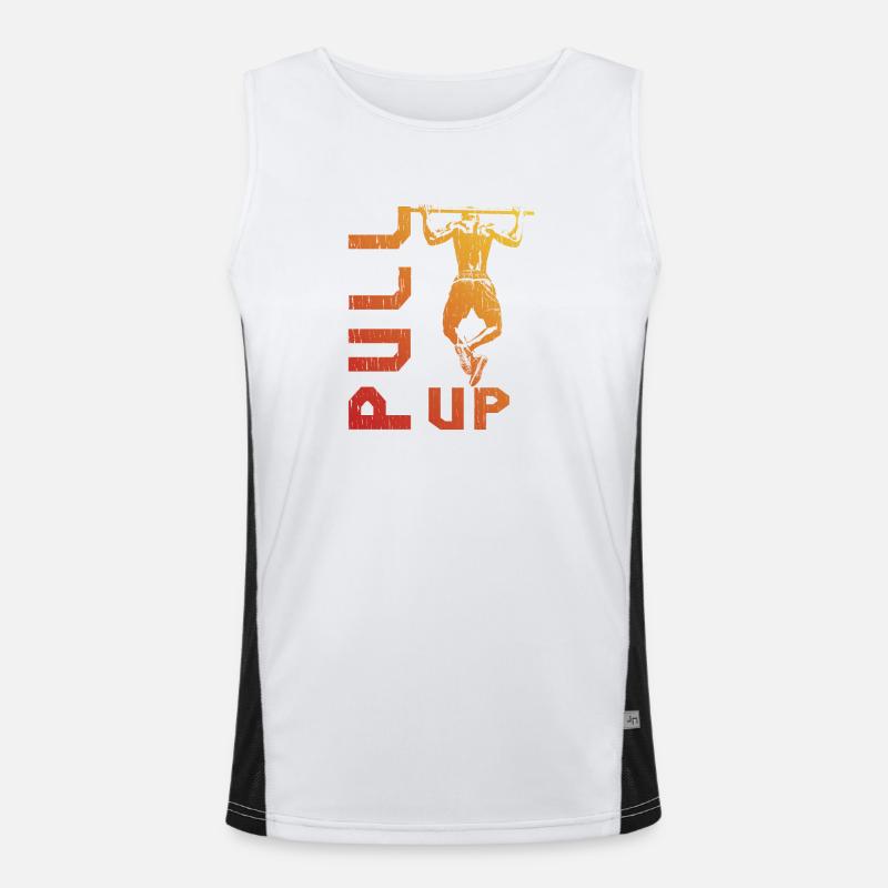 Gradient pull-up silhouette Men's Functional Contrast Tank Top 