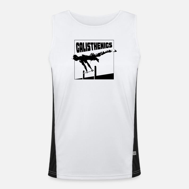 Silhouette de la posture planche de calisthénie Débardeur respirant contrasté Homme 