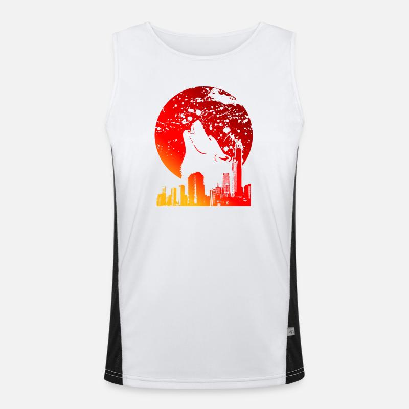 BLUTRAUCH | ROTE VOLLMOND-GESCHENKE Funktionelles Kontrast-Tank Top für Männer 