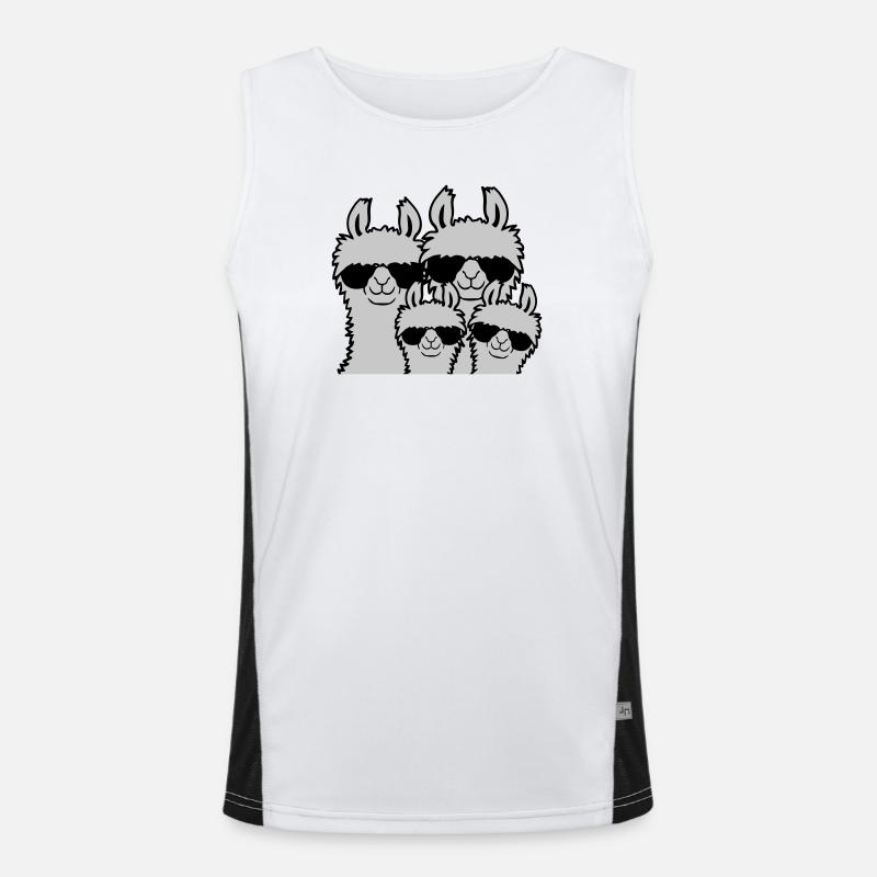 Lama Familie Eltern Kind Funktionelles Kontrast-Tank Top für Männer 