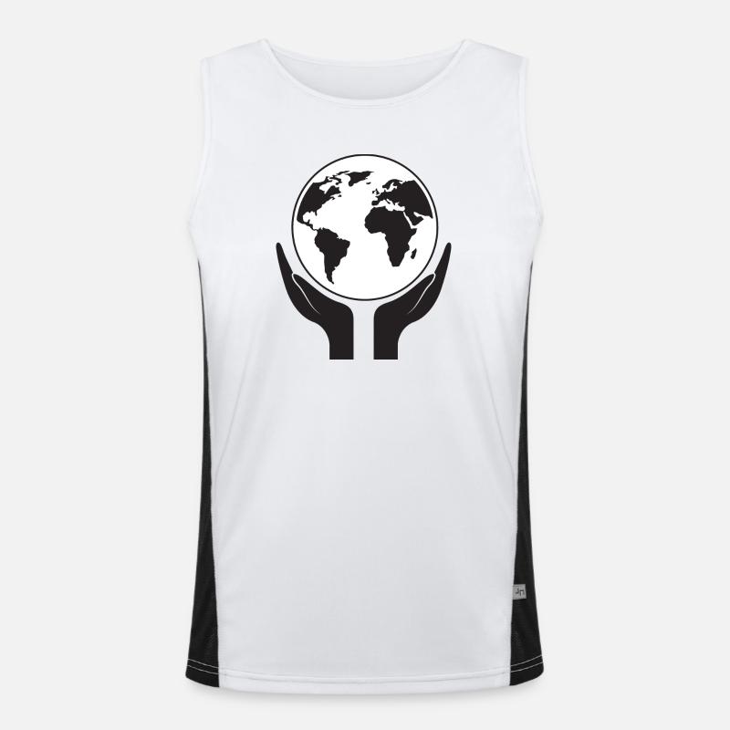 Save our planet - Men's Functional Contrast Tank Top - white/black