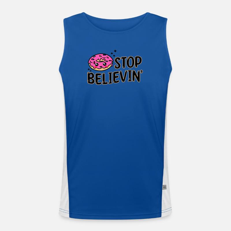 Süßigkeiten Naschen Statement Lecker Donut Funktionelles Kontrast-Tank Top für Männer 