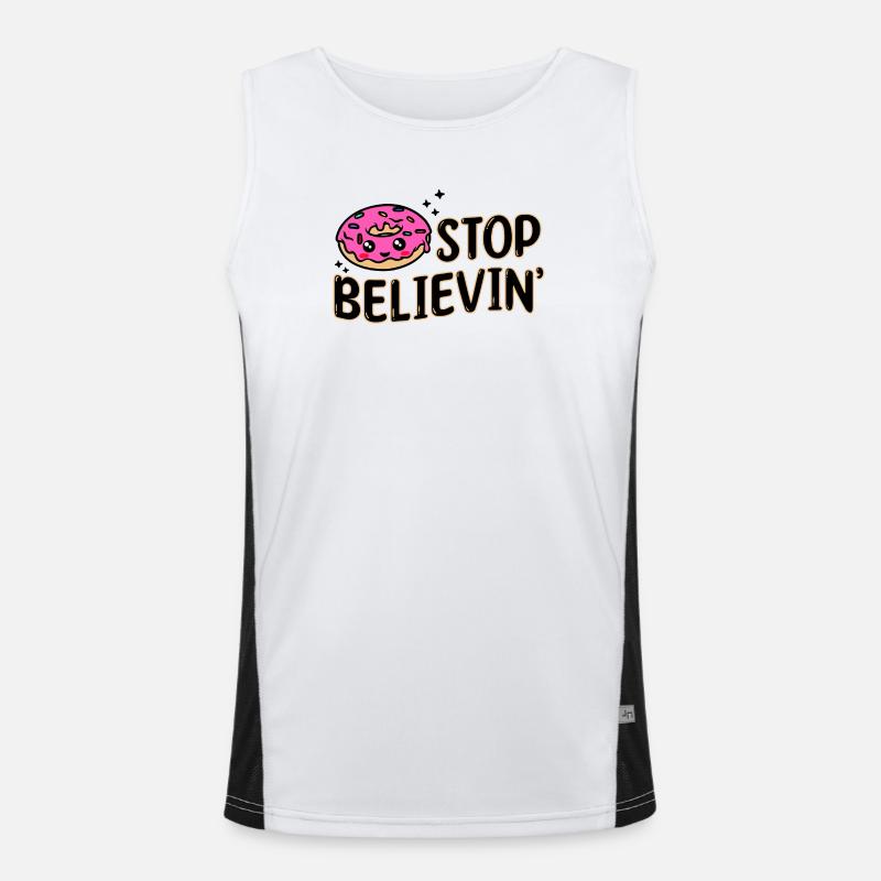 Sweets Snacking Statement Delicious Donut - Men's Functional Contrast Tank Top - white/black