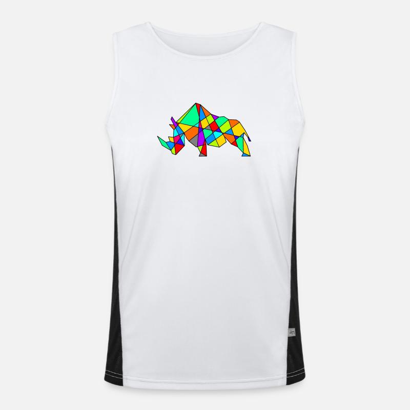Geometrisches Kamel Puzzle Neonfarben Funktionelles Kontrast-Tank Top für Männer 