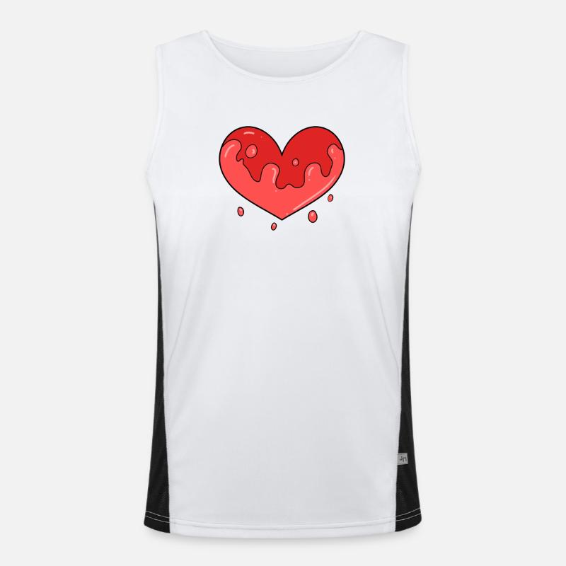 Herz Blut Funktionelles Kontrast-Tank Top für Männer 