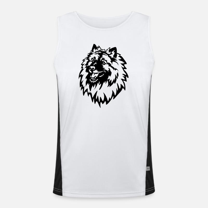 Wolfsspitz Head - Men's Functional Contrast Tank Top  - white/black