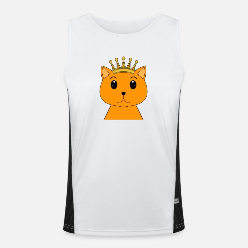 Katze mit Krone - Perserkatze mit Krone Funktionelles Kontrast-Tank Top für Männer 
