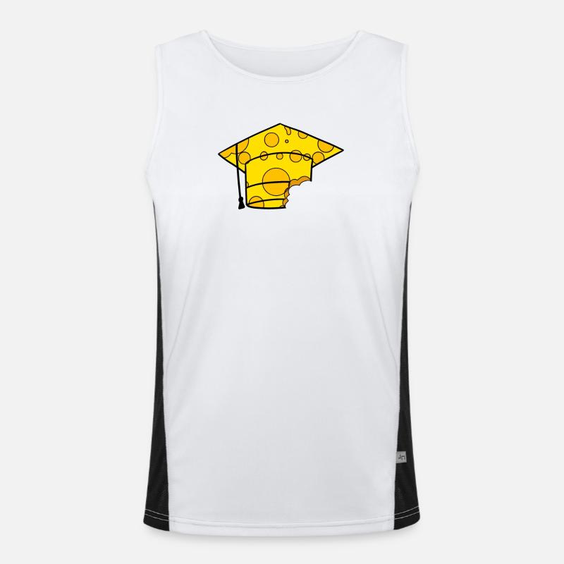 Studium Abschluss Absolventenkappe Funktionelles Kontrast-Tank Top für Männer 