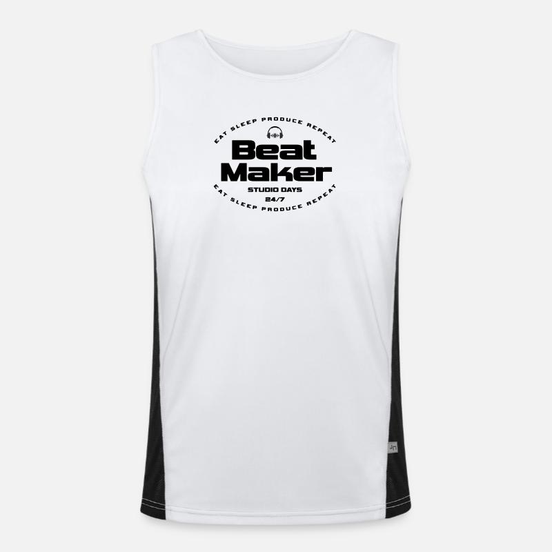 Beat Maker Music Saying Design Men's Functional Contrast Tank Top 