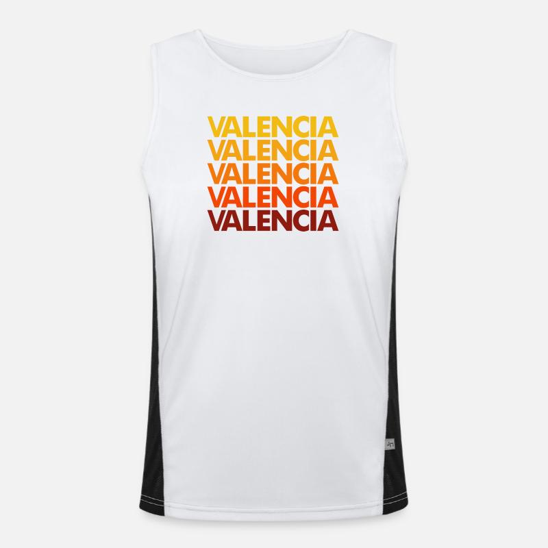 Valencia Gradient Font Stack - Men's Functional Contrast Tank Top  - white/black