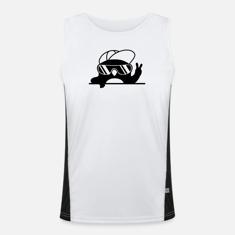 Peacezeichen cooler Pinguin Handzeichen Funktionelles Kontrast-Tank Top für Männer 