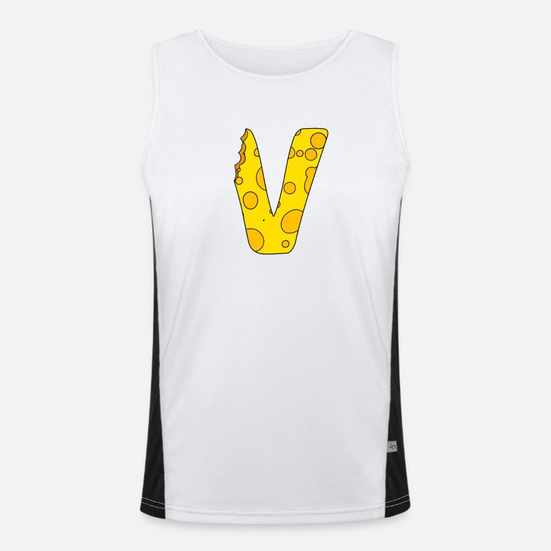 Buchstabe V Funktionelles Kontrast-Tank Top für Männer 