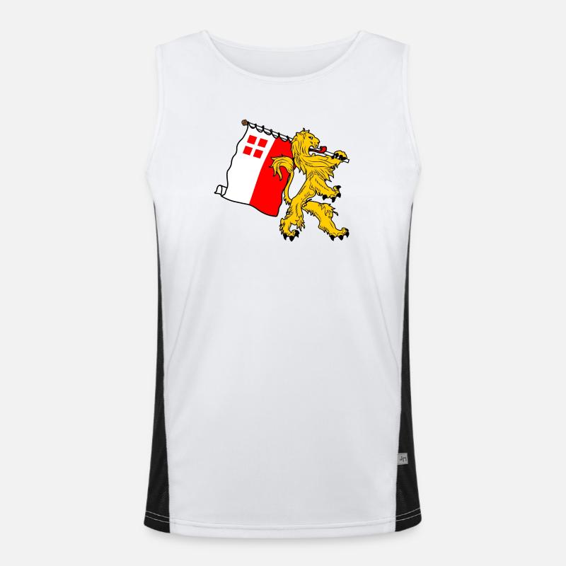 Lion avec drapeau Utrecht Utrecht drapeau Débardeur respirant contrasté Homme 