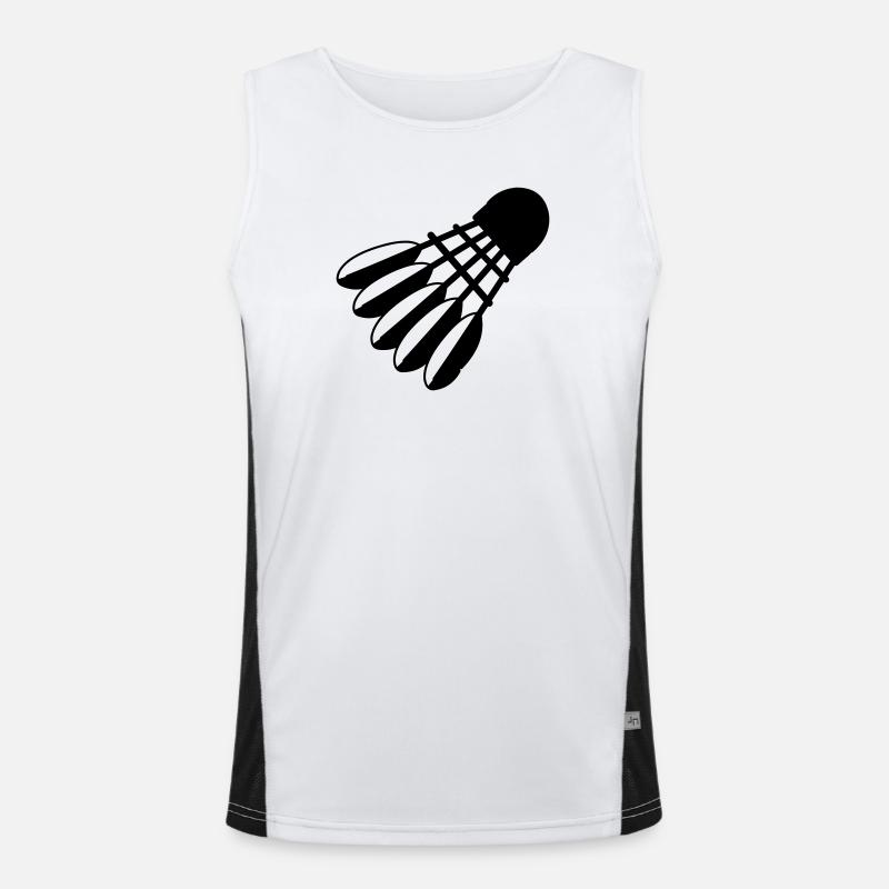 Logo de la navette de badminton avec ressorts Débardeur respirant contrasté Homme 