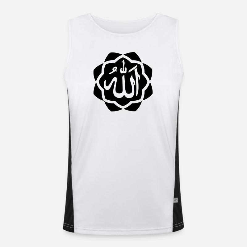 Allah Gott Logo im Rahmen Funktionelles Kontrast-Tank Top für Männer 
