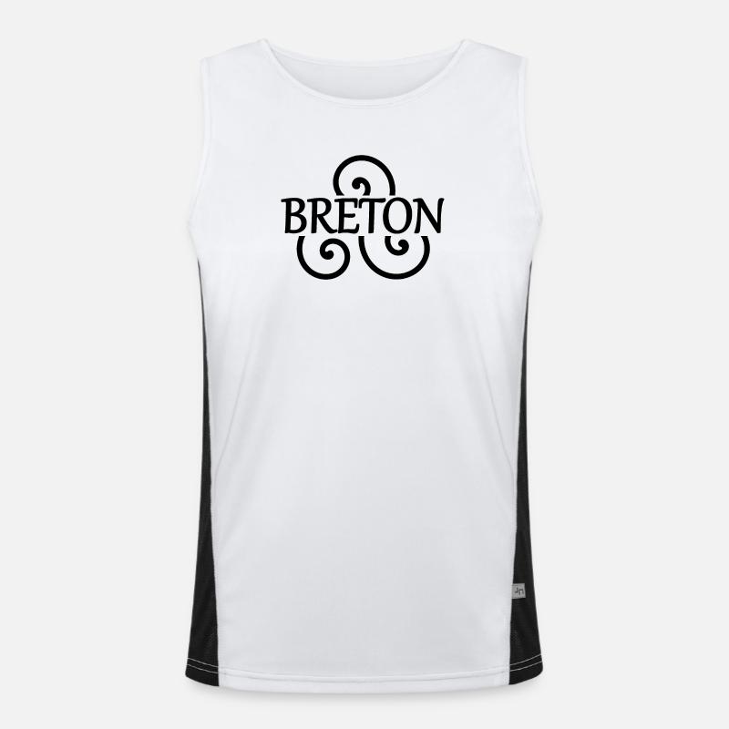 Breton (black) - Men's Functional Contrast Tank Top  - white/black