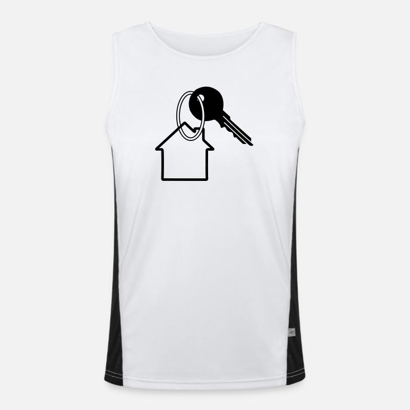 Clé avec clé de maison pour le logo acheté maison 2 Débardeur respirant contrasté Homme 