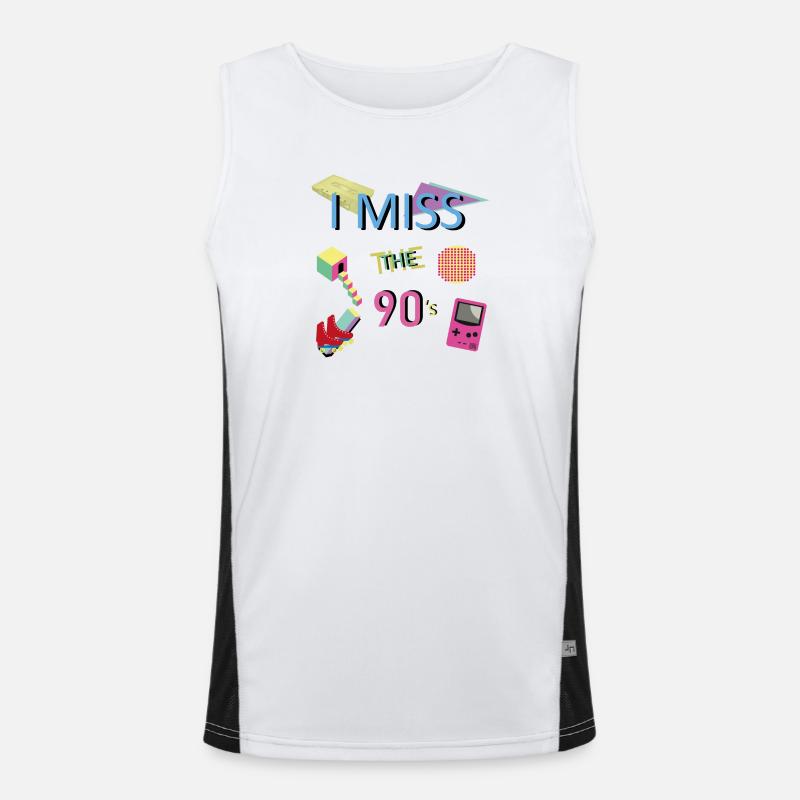 Nostalgic 90s theme Men's Functional Contrast Tank Top 
