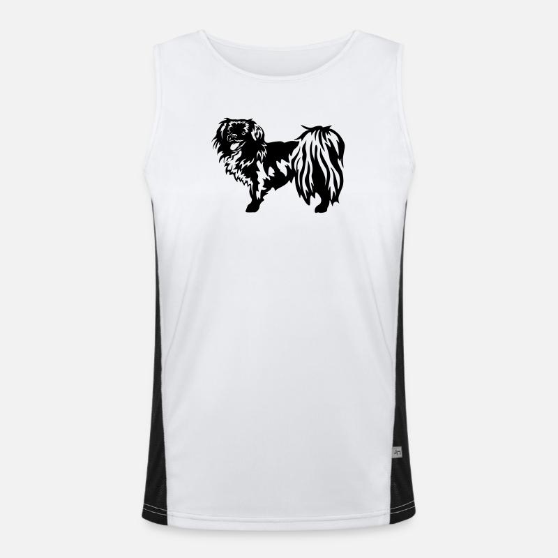 Tibet Spaniel Funktionelles Kontrast-Tank Top für Männer 
