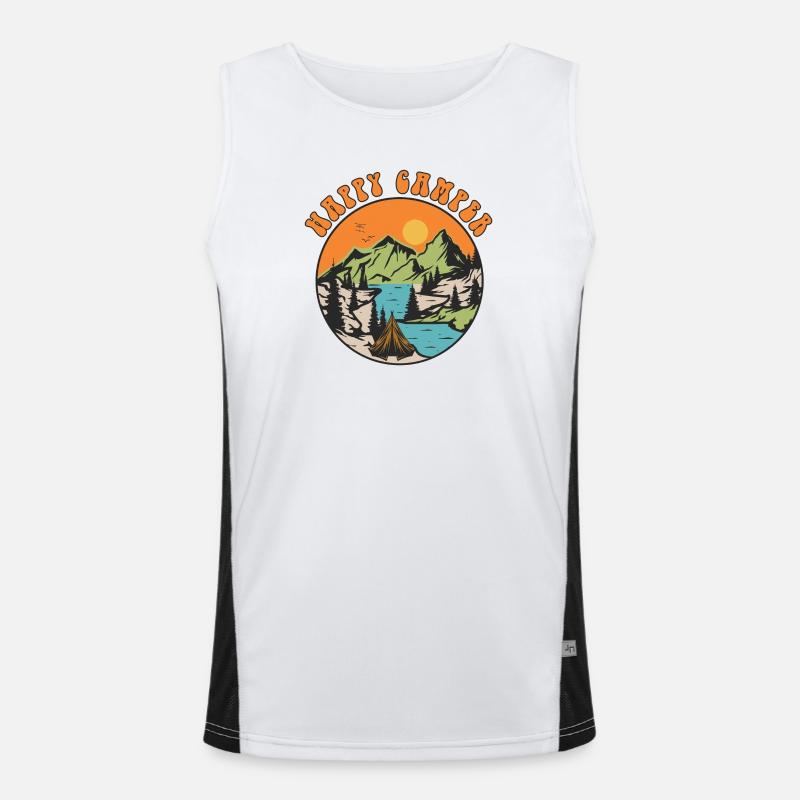 Glücklicher Camper Funktionelles Kontrast-Tank Top für Männer 