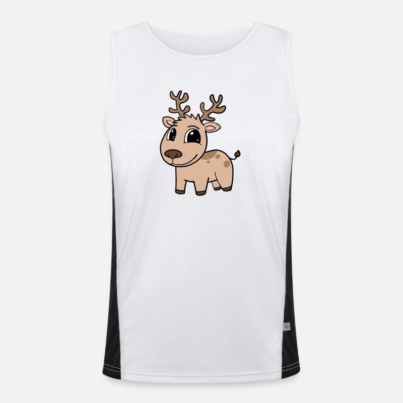 Roe deer - Men's Functional Contrast Tank Top - white/black