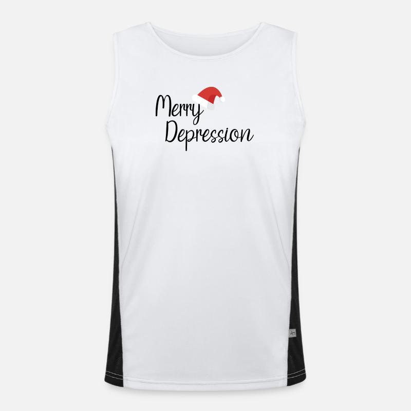 Merry Depression Funktionelles Kontrast-Tank Top für Männer 