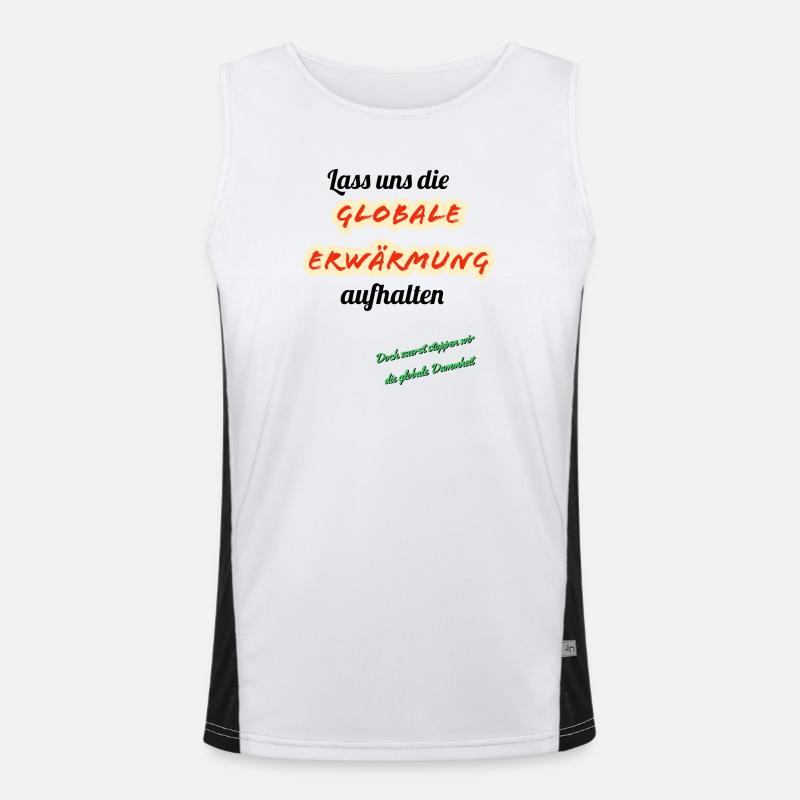 Global Warming Parody Design Men's Functional Contrast Tank Top 